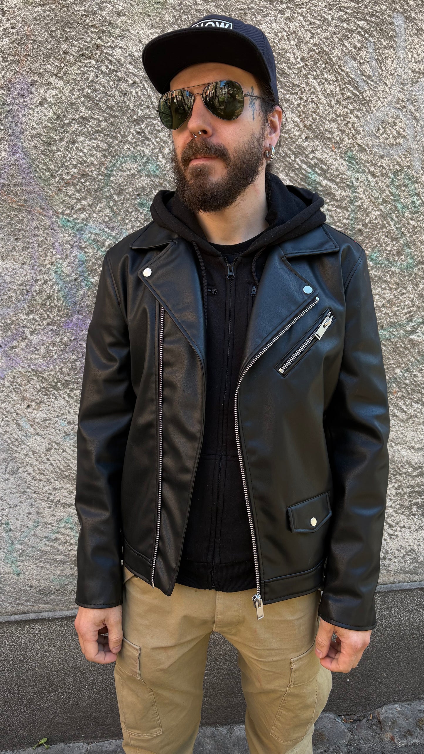 «Tears Don’t Fall» Hand-Painted Biker Jacket \ Size XL
