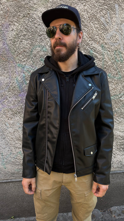 «Tears Don’t Fall» Hand-Painted Biker Jacket \ Size XL