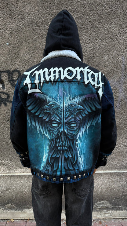 Custom Hand-Painted Immortal Denim Jacket (Winter Edition) Size L
