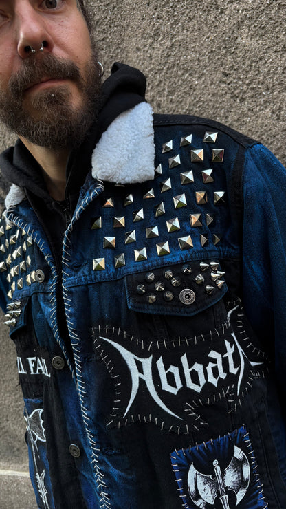 Custom Hand-Painted Immortal Denim Jacket (Winter Edition) Size L