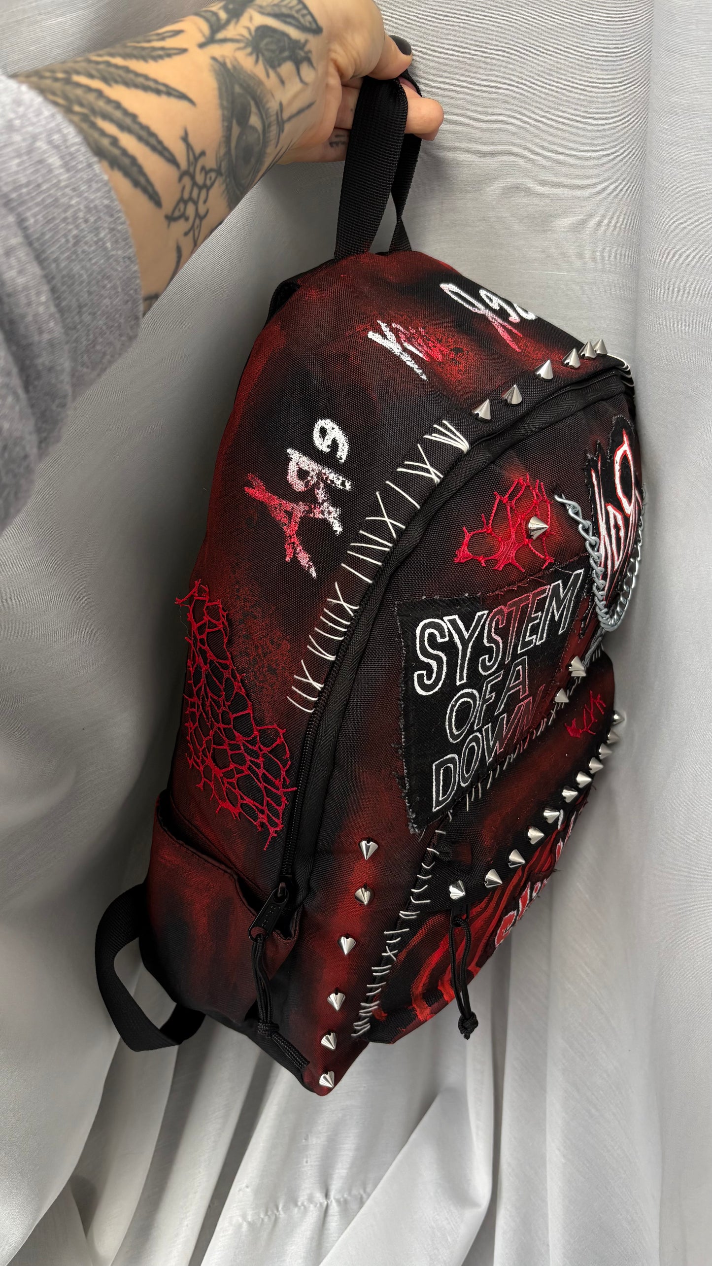 CUSTOM HAND-PAINTED "NU-METAL" TRIBUTE BACKPACK – MADE TO ORDER