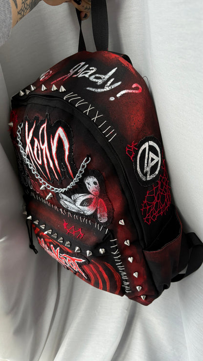 CUSTOM HAND-PAINTED "NU-METAL" TRIBUTE BACKPACK – MADE TO ORDER