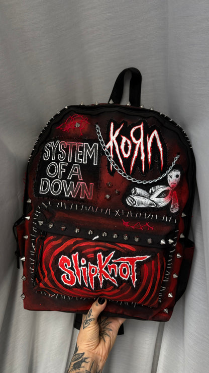 CUSTOM HAND-PAINTED "NU-METAL" TRIBUTE BACKPACK – MADE TO ORDER
