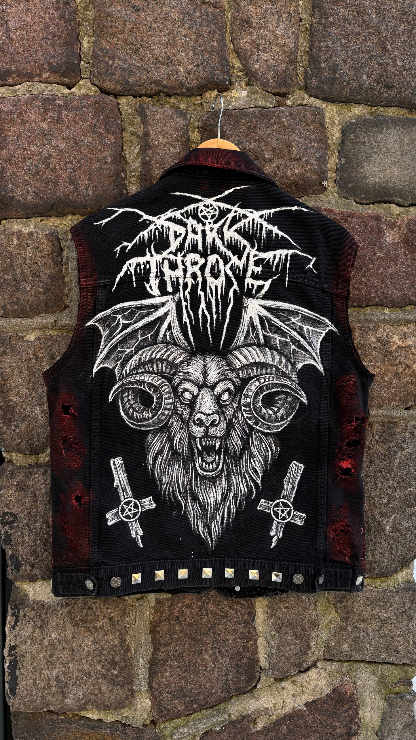 Hand-Painted "Black Metal" Battle Vest (Darkthrone / Mayhem / Immortal)