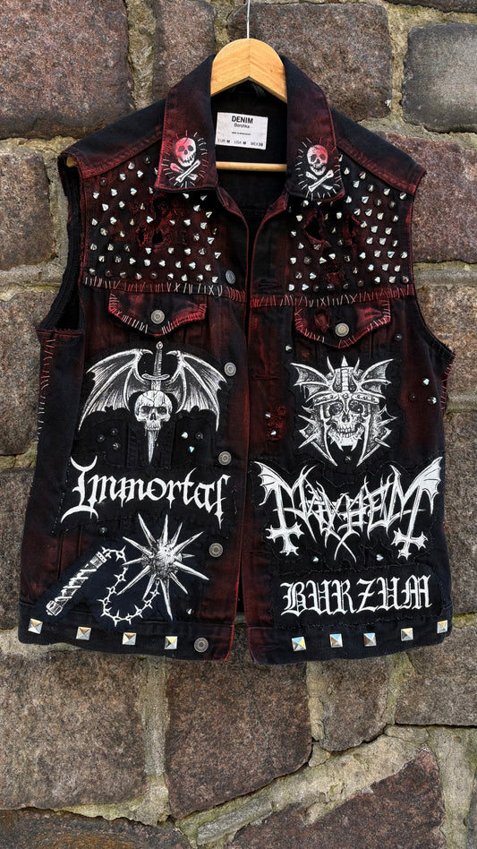 Hand-Painted "Black Metal" Battle Vest (Darkthrone / Mayhem / Immortal)