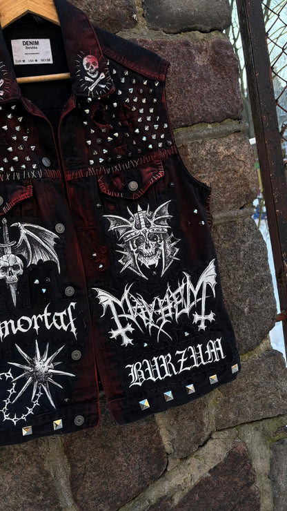 Hand-Painted "Black Metal" Battle Vest (Darkthrone / Mayhem / Immortal)