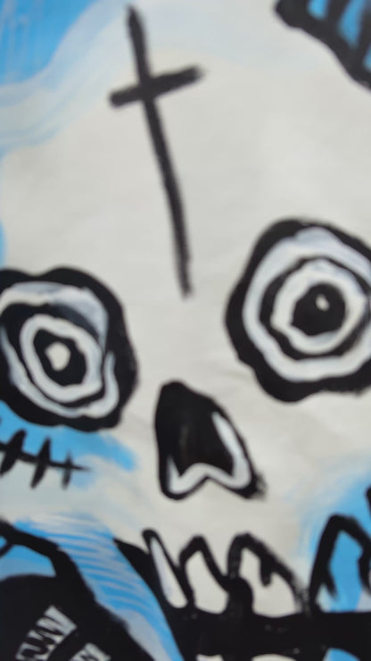 «Never Say Die» Hand-Painted Biker Jacket